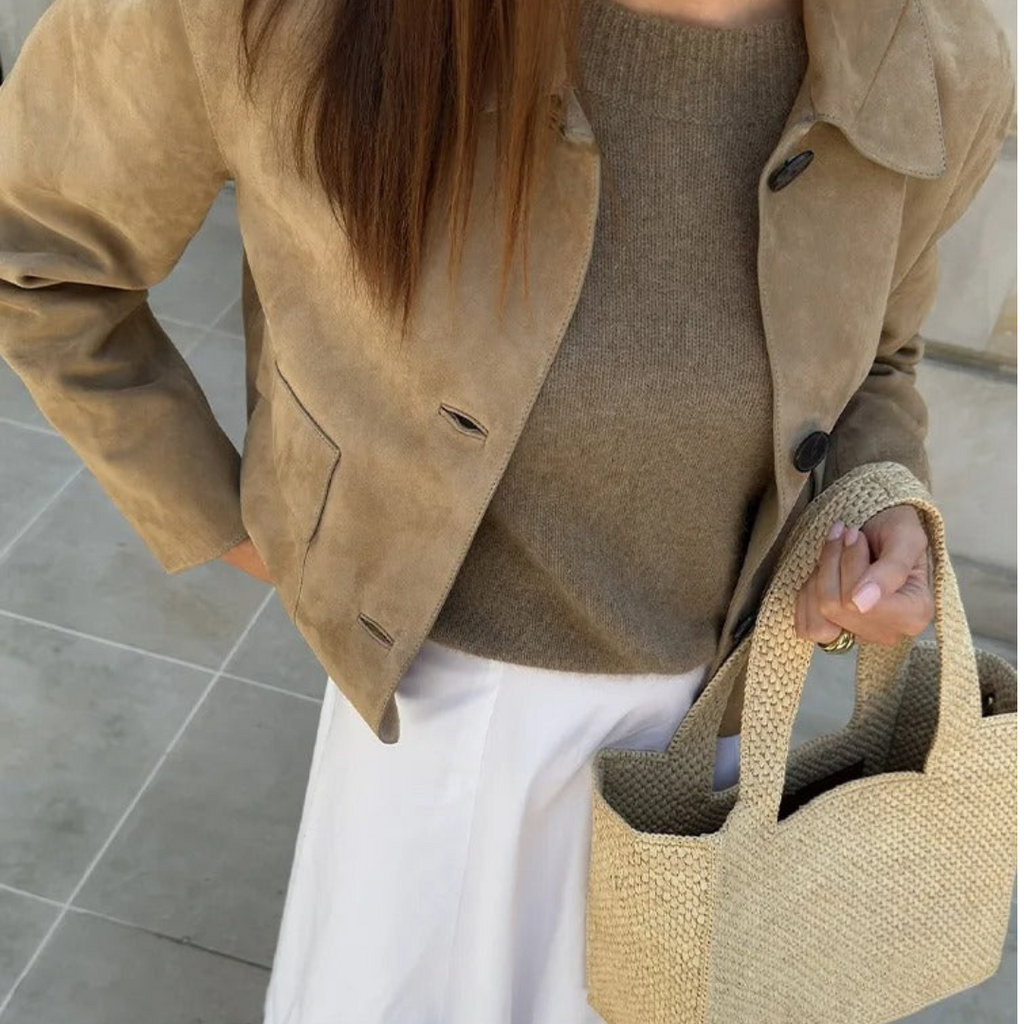 Valenzora | Beige Lederjacke