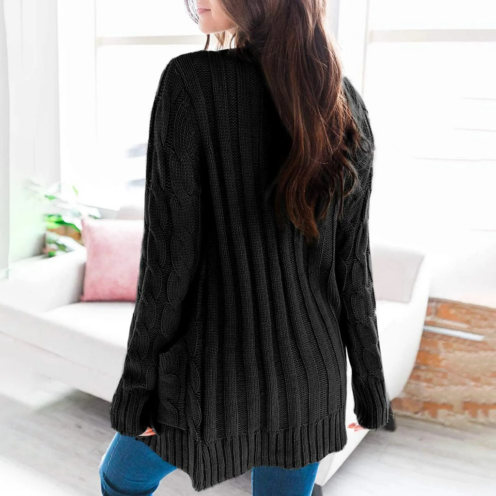 Valenzora | Stylischer langer Cardigan für Damen mit Knopfleiste