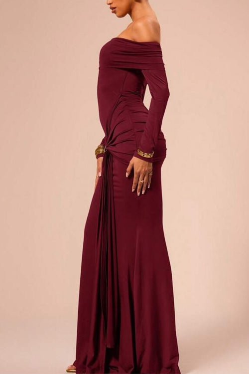 Valenzora | Rosiedress Off Shoulder Knot Front Bodycon Maxi Party Dress