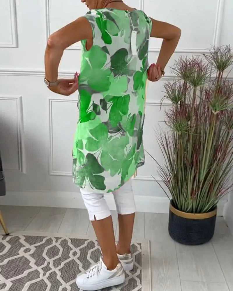 Valenzora | Sommerkleid mit asymmetrischem Schnitt und hohem Schlitz