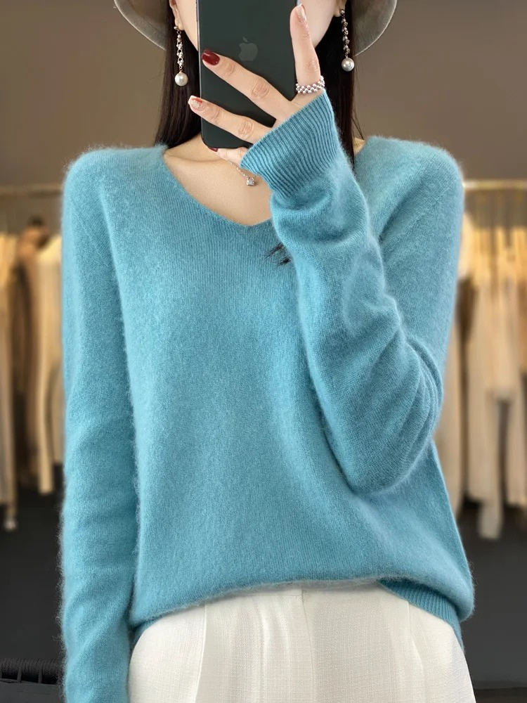 Valenzora | Women's Cashmere Pullover, Elegant V-neck, Soft & Comfortable