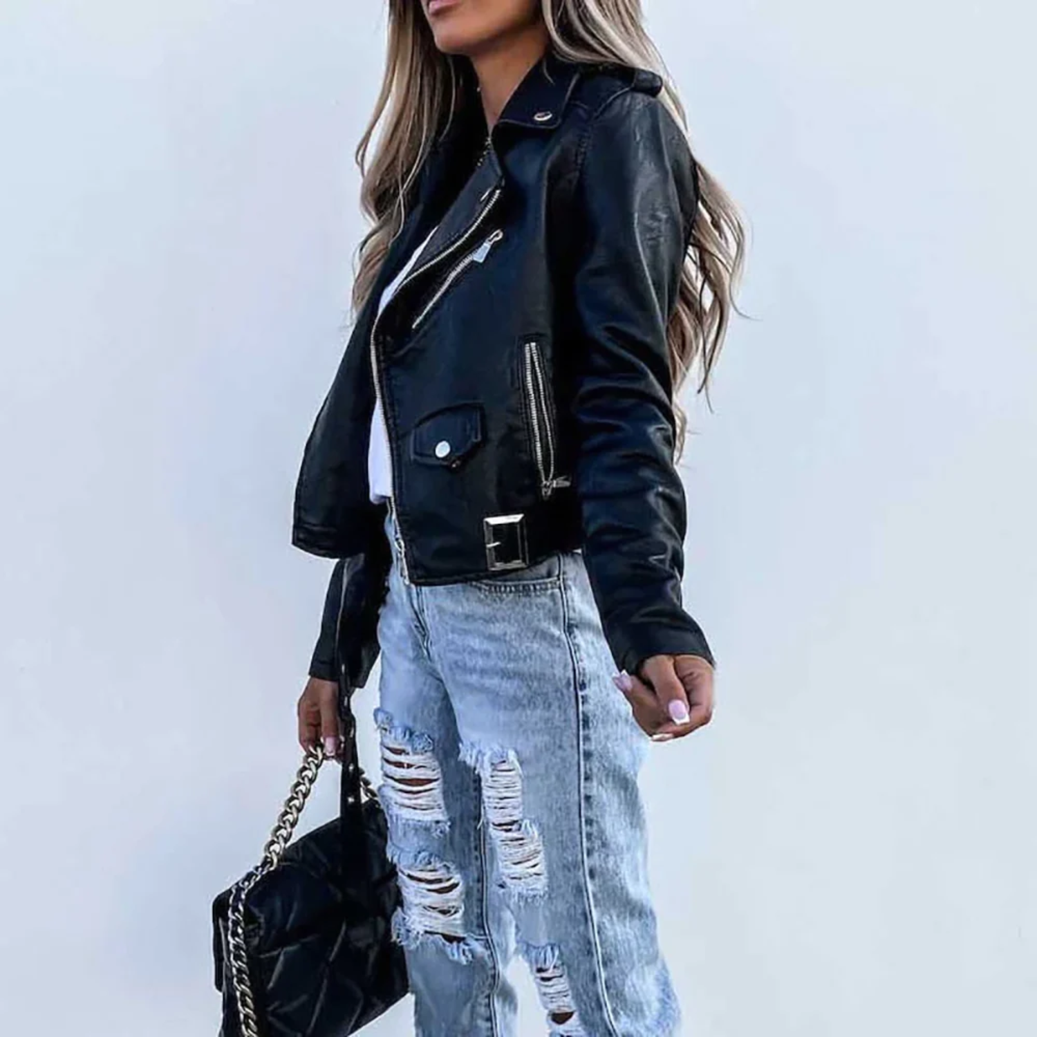 Valenzora | Women's Biker Leather Jacket