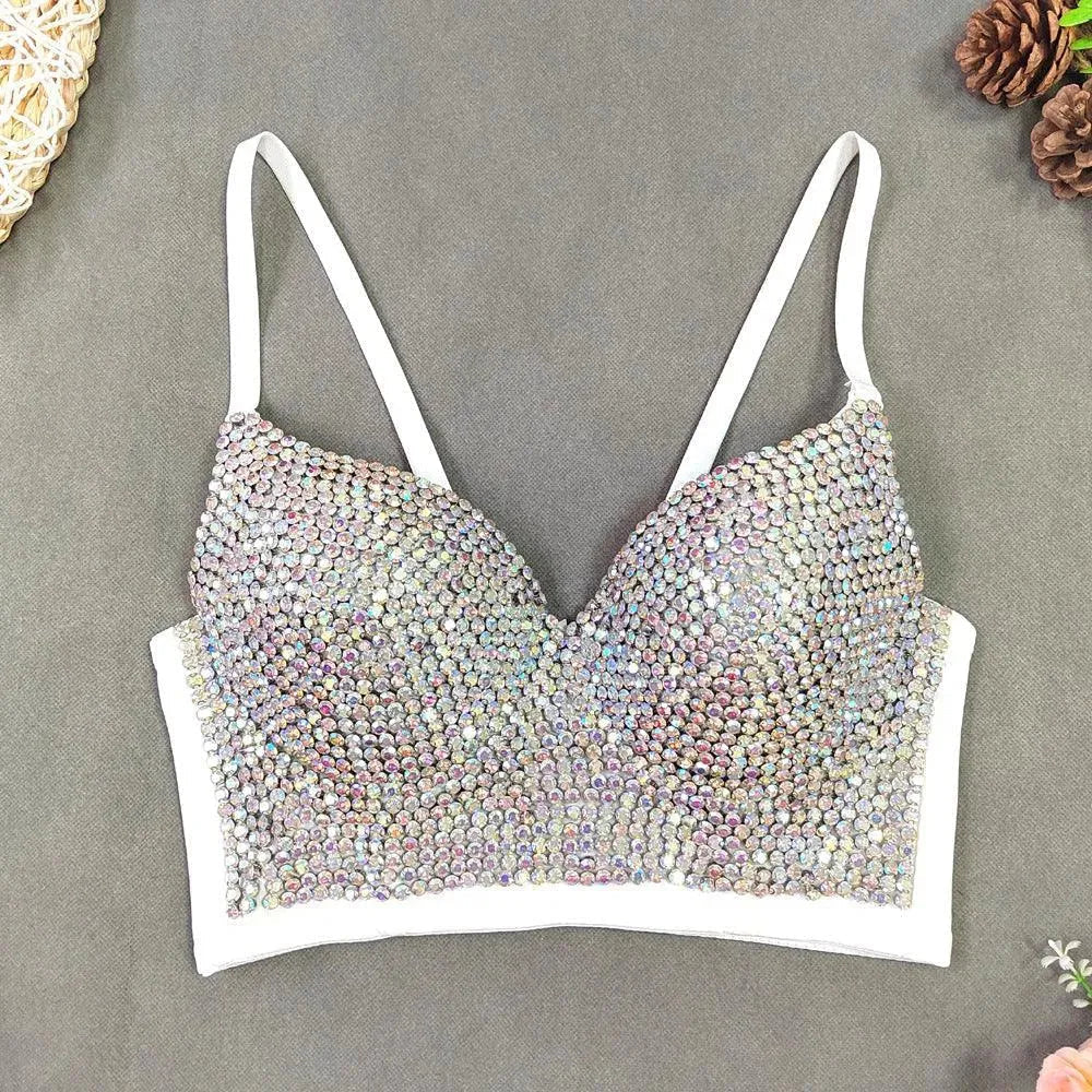 Valenzora | Sexy V-neck bustier-style top with subtle diamonds