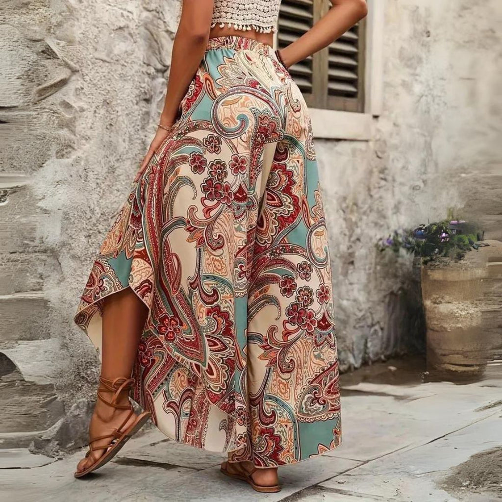 Valenzora | Boho Paisley Hose mit weitem Bein