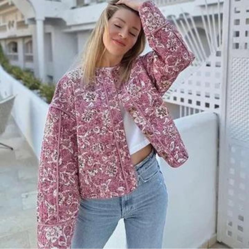 Valenzora | Steppjacke mit Blumenmuster