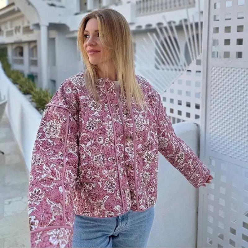 Valenzora | Steppjacke mit Blumenmuster