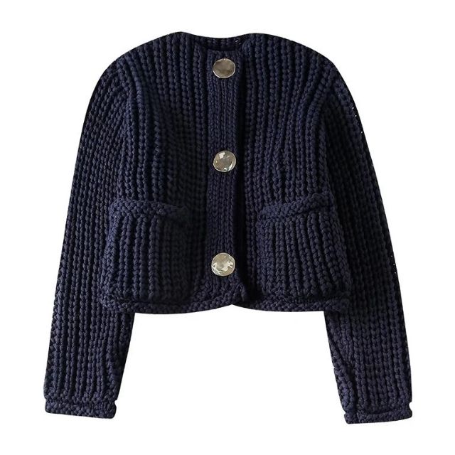 Valenzora | Chunky knit cardigan with large buttons
