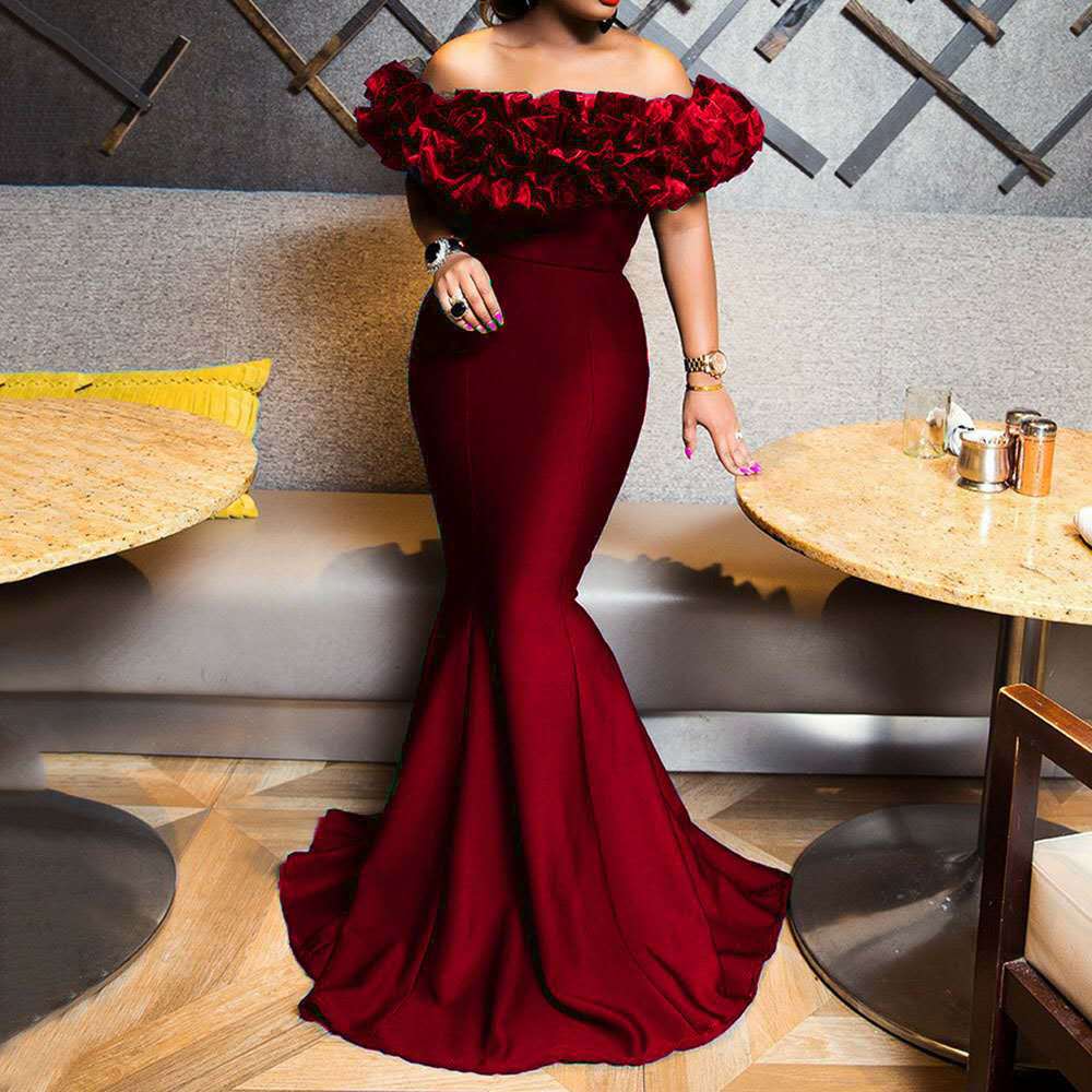 Valenzora | Leaf Ruffle One Shoulder Fitted Mini Train Dress