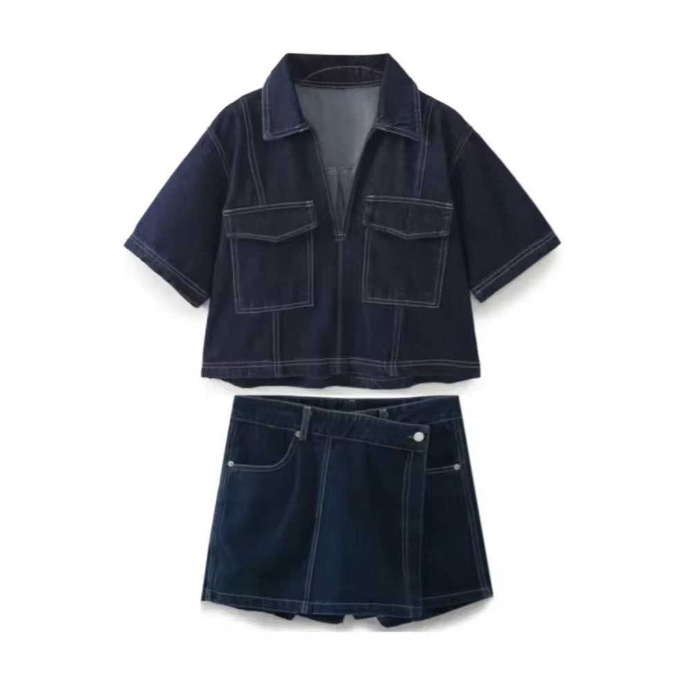 Valenzora | Trendy Denim Set Urban Chic