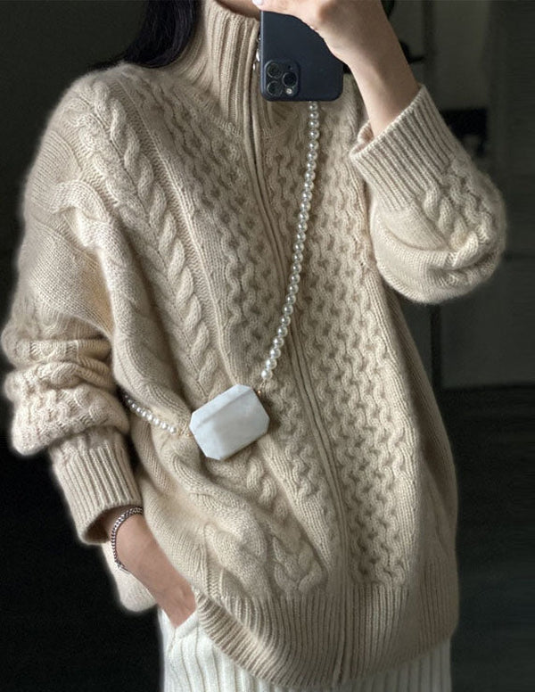 Valenzora | Cashmere cardigan long-sleeved sweater