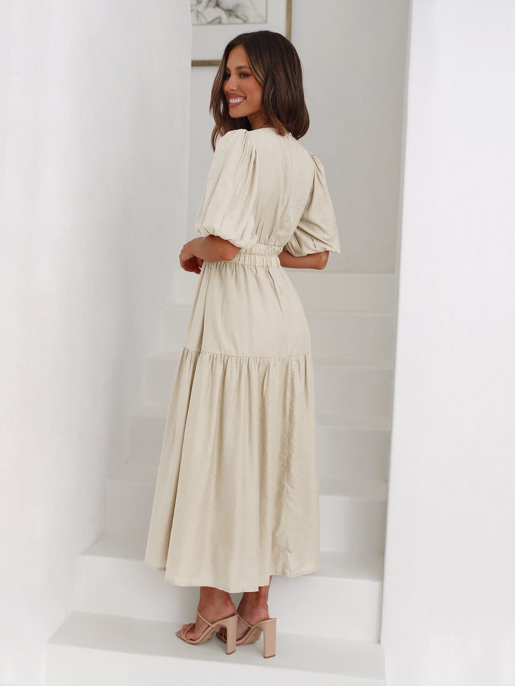 Valenzora | Dress with puff sleeves for women