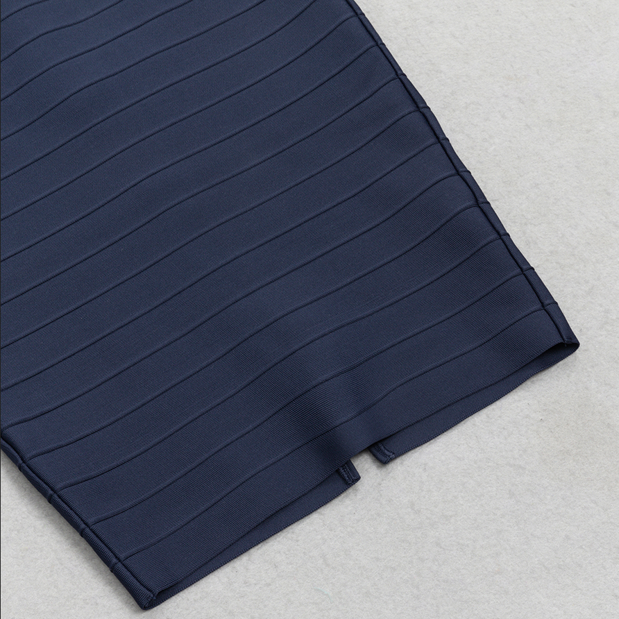 Midikleid mit umklappbarem Bund | Blau