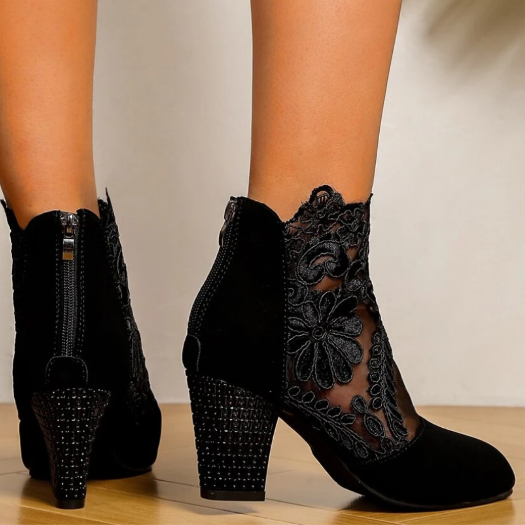Valenzora | Embroidered High-Heel Boots - Trendy Footwear
