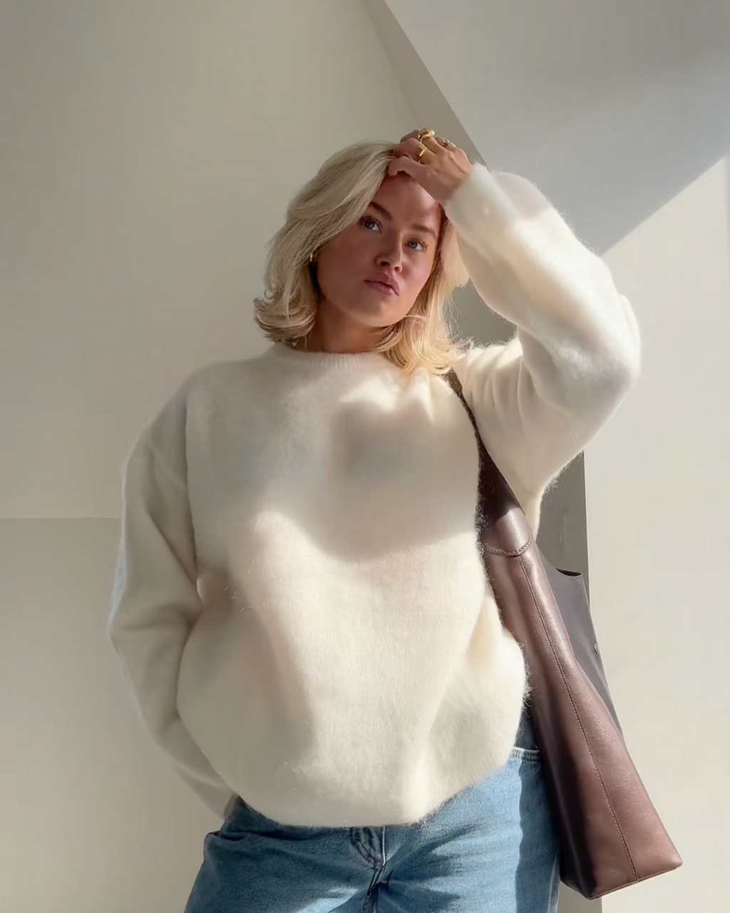 Valenzora | Mohair blend pullover with round neck
