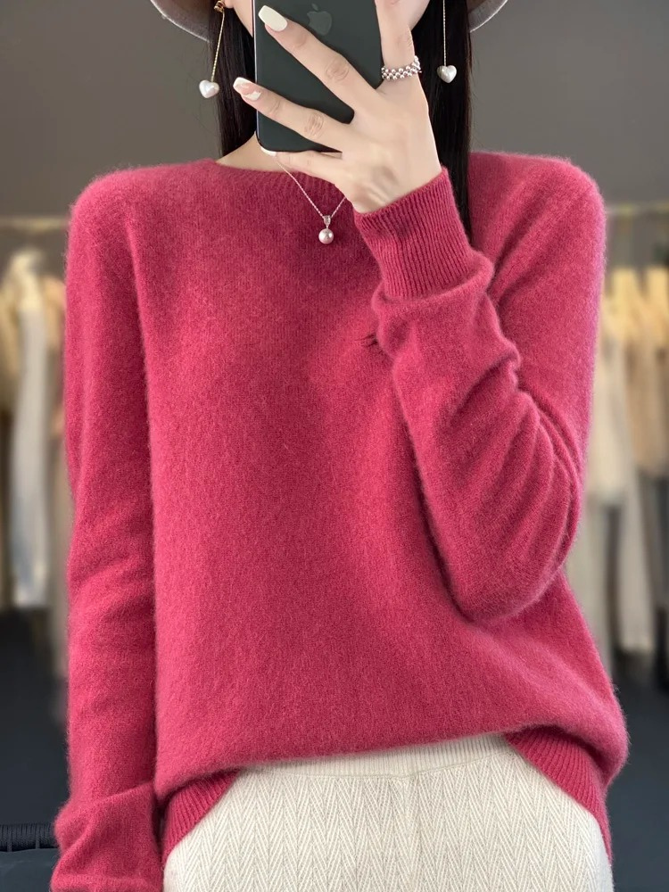 Valenzora | Women's Cashmere Sweater, Round Neck, Soft and Elegant Knit Sweater