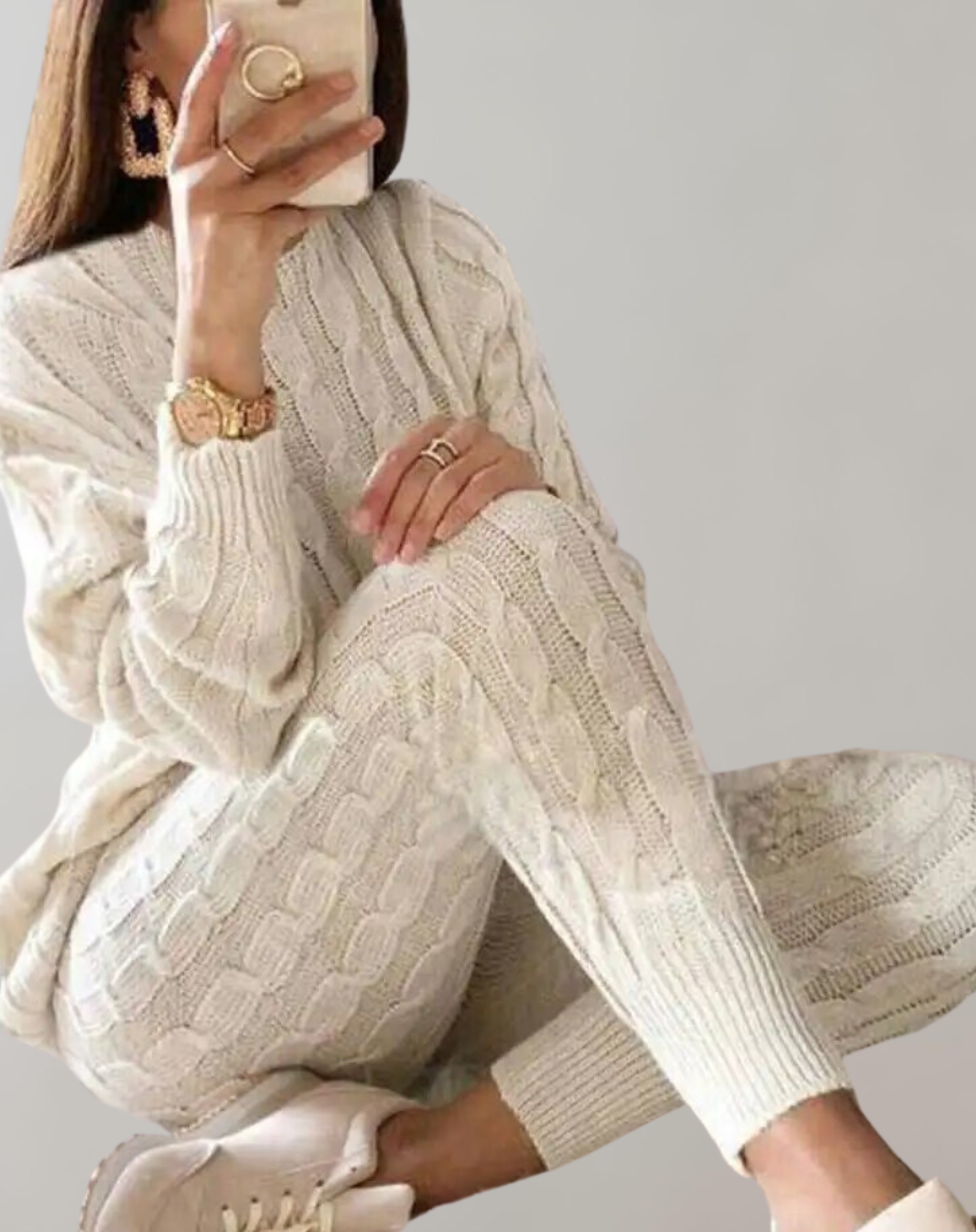 Valenzora - Knitted Shoulder and Trousers Set