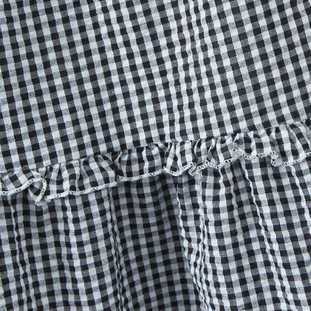 Valenzora | Gestufter Midirock aus Gingham mit Rüschen