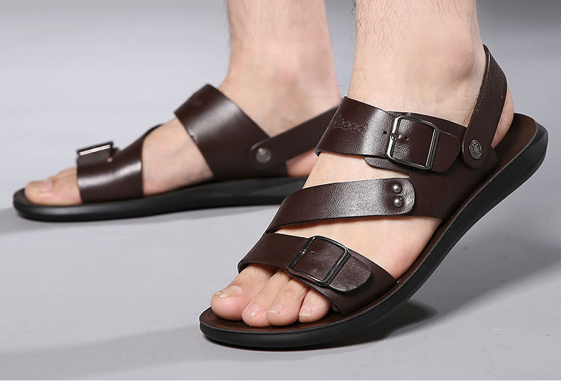 Valenzora | Spaltleder-Sandalen mit Schnalle