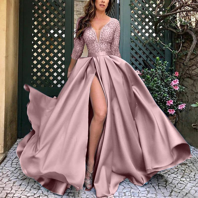 Valenzora | Gold Foil Large Swing Sexy Evening Party Dress