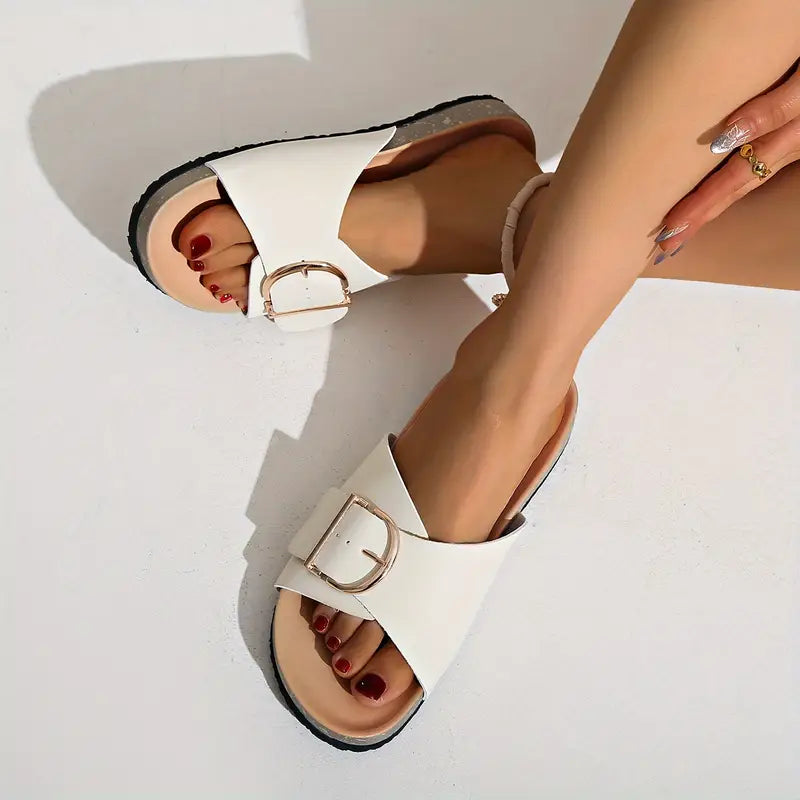 Valenzora | Orthopedic Flat Sandals with Adjustable Buckle Strap