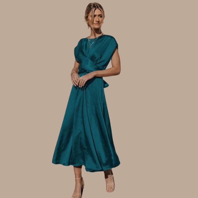 Valenzora | Wickel-Midikleid mit Flügelärmeln