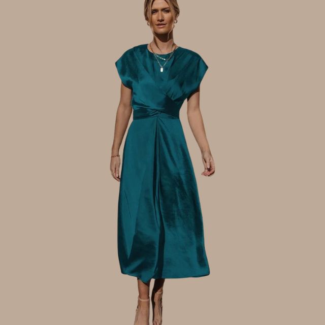 Valenzora | Wickel-Midikleid mit Flügelärmeln