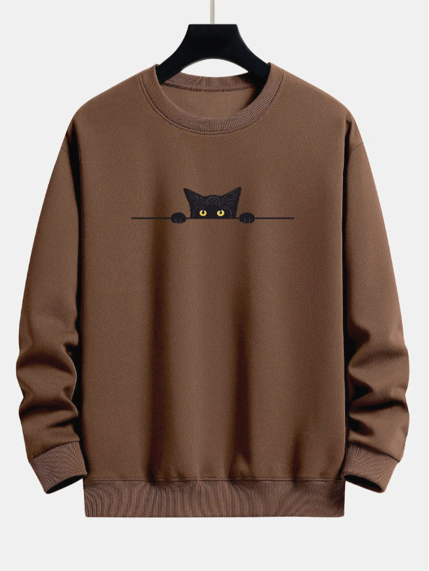 Valenzora | Relax Fit Sweatshirt with Black Cat Print
