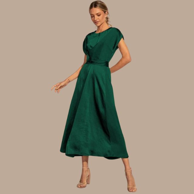 Valenzora | Wickel-Midikleid mit Flügelärmeln