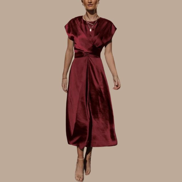 Valenzora | Wickel-Midikleid mit Flügelärmeln