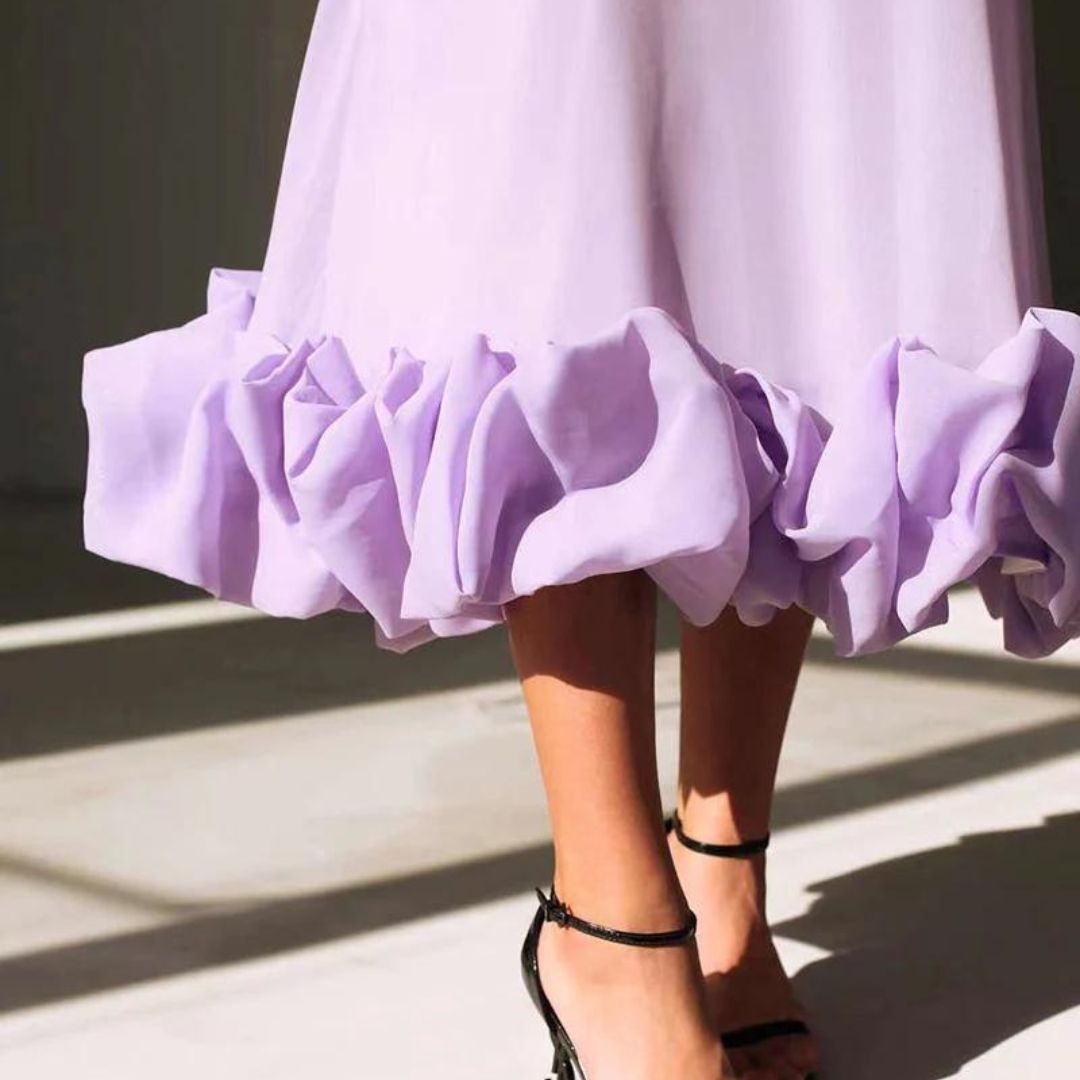 Valenzora | Ruffled bustier midi dress