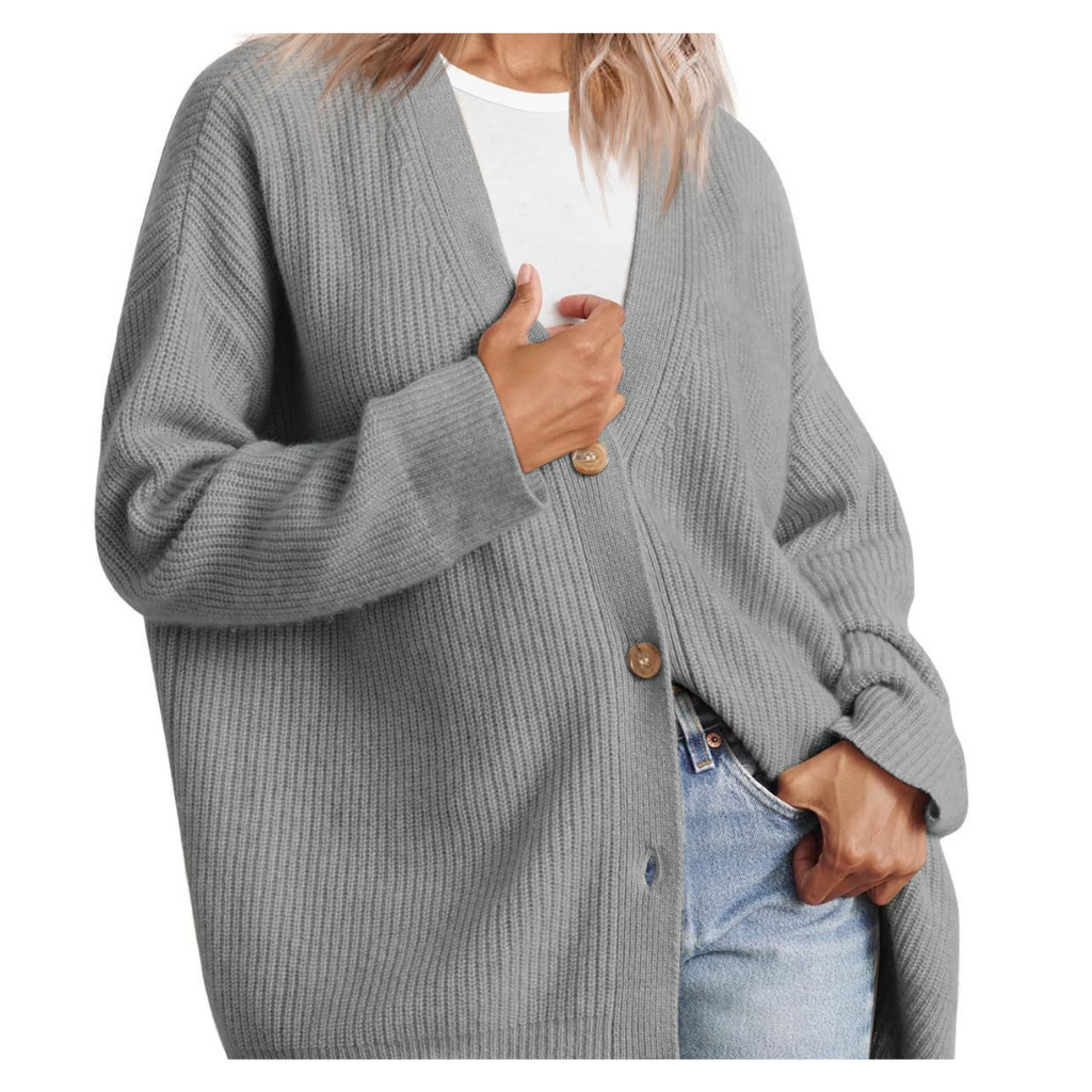Valenzora | Chic Oversized Cardigan with Buttons for Women
