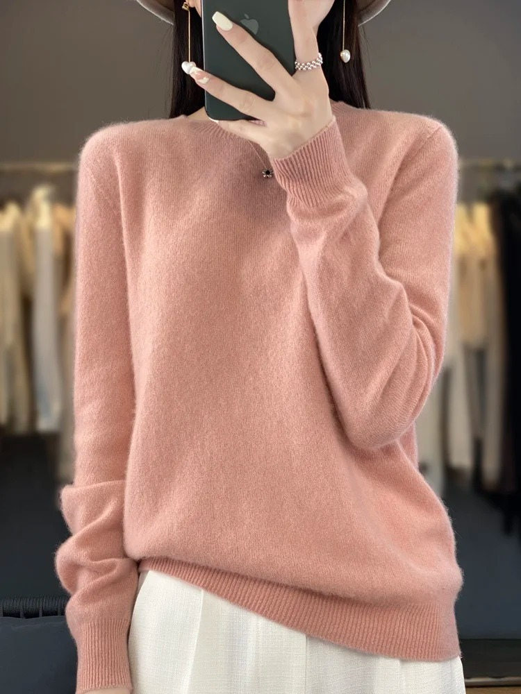 Valenzora | Women's Cashmere Sweater, Round Neck, Soft and Elegant Knit Sweater