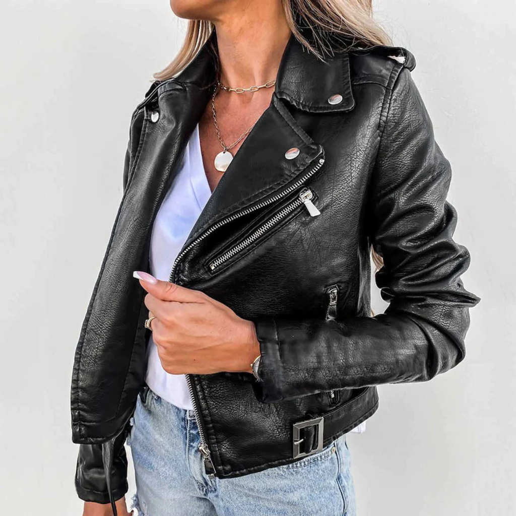 Valenzora | Women's Biker Leather Jacket