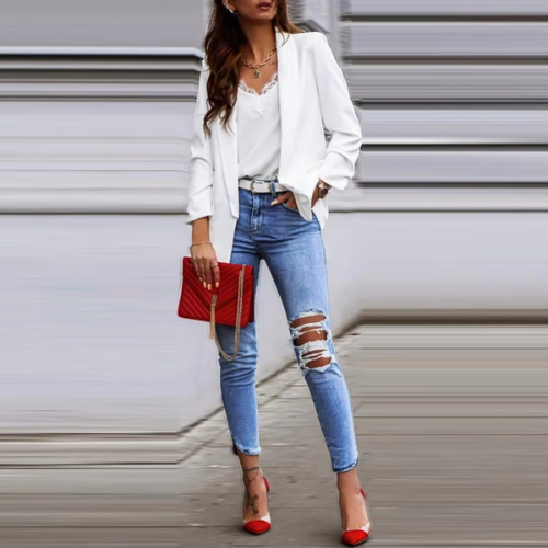 Valenzora | Elegante Damenblazer mit Ein-Knopf-Verschluss, ideal fürs Büro