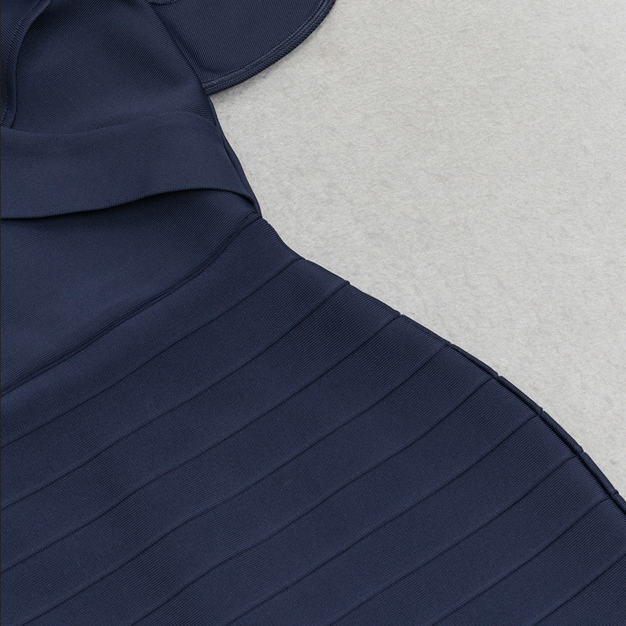 Midikleid mit umklappbarem Bund | Blau