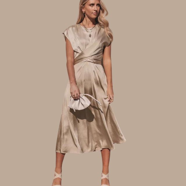 Valenzora | Wickel-Midikleid mit Flügelärmeln