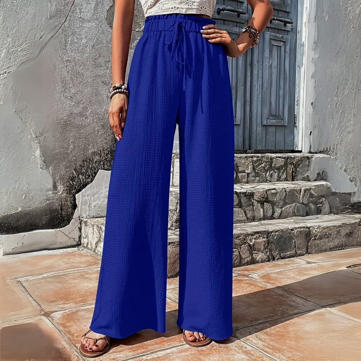 Valenzora | Elastic Wide Leg Trousers for Women