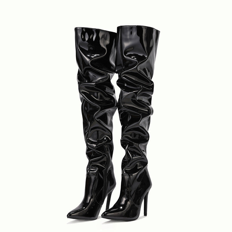 Valenzora | Kniehohe Langschaftstiefel für Damen mit Plateau-Absatz für Partys