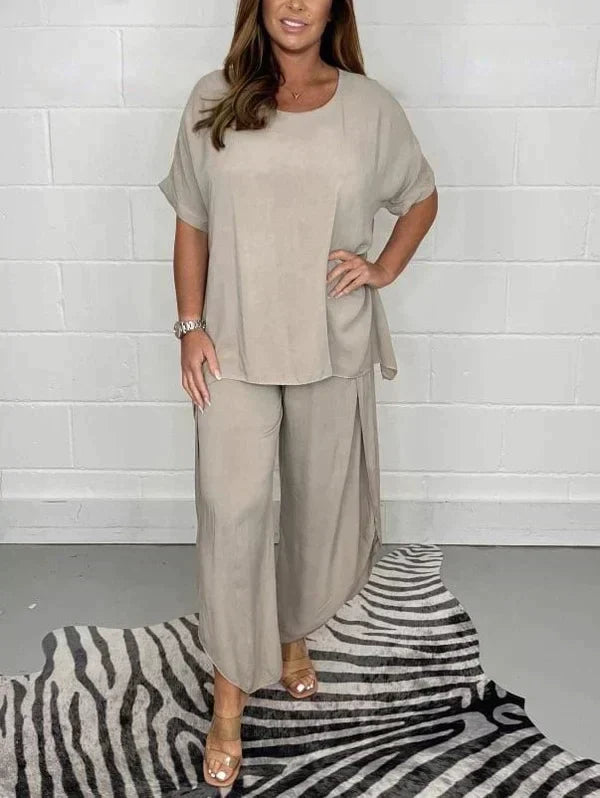 Valenzora | Zweiteiliges Hosenanzug-Set mit Ärmeln für Damen | Stylisches und bequemes Outfit