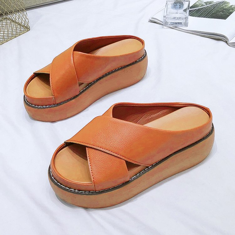 Women's Comfortable Platform Mules with Elegant Crossover Design Valenzora