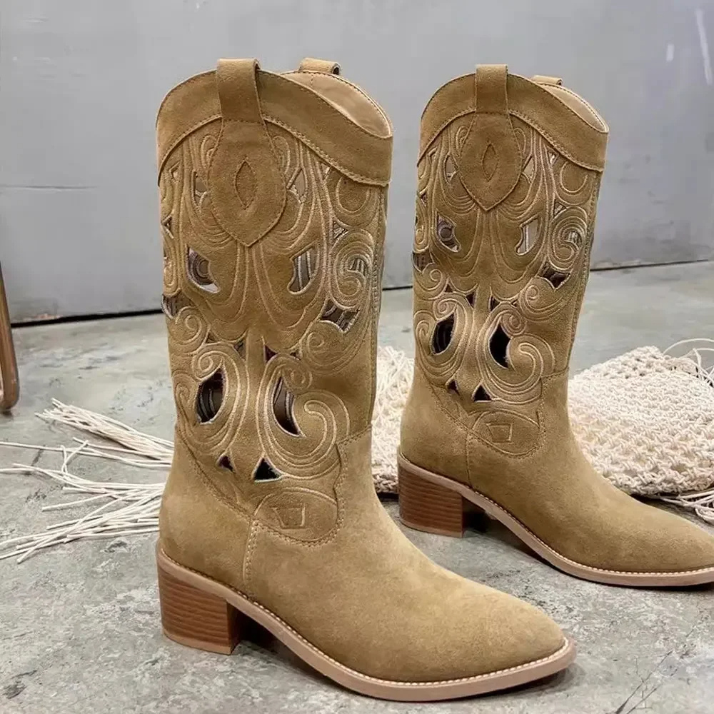Valenzora | Embroidered Western boots for women with decorative cutouts, cowboy boots for women