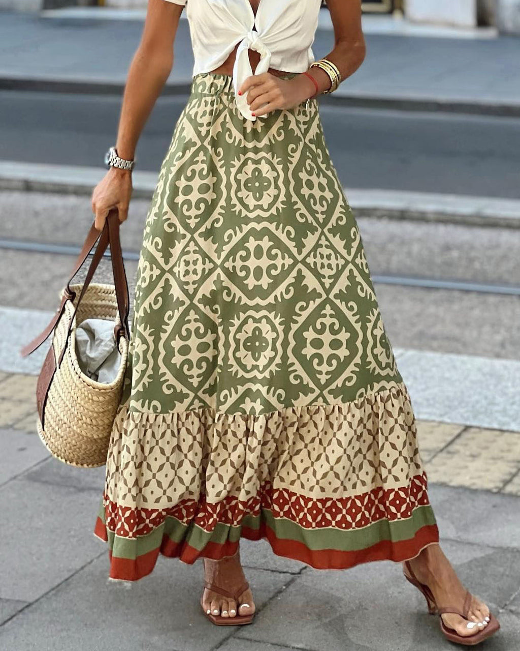 Valenzora | Boho Maxirock mit Print