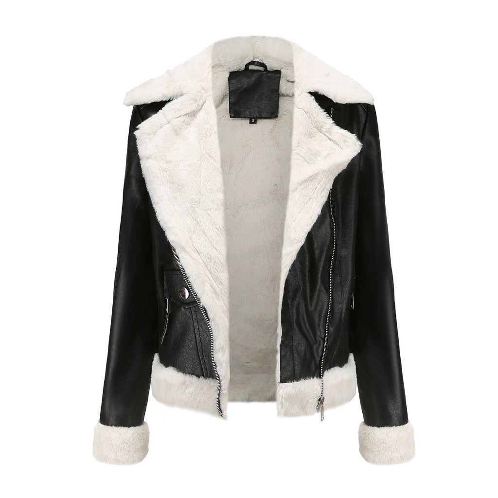 Valenzora | Winterlederjacke mit Fleece-Futter