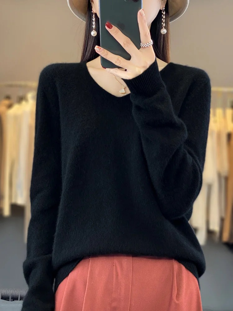Valenzora | Women's Cashmere Pullover, Elegant V-neck, Soft & Comfortable