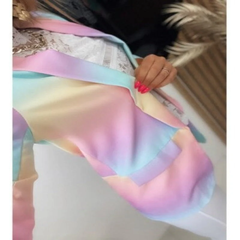 Valenzora | Damen Ombre Blazer, offene Vorderseite, Langarm, lässige Passform