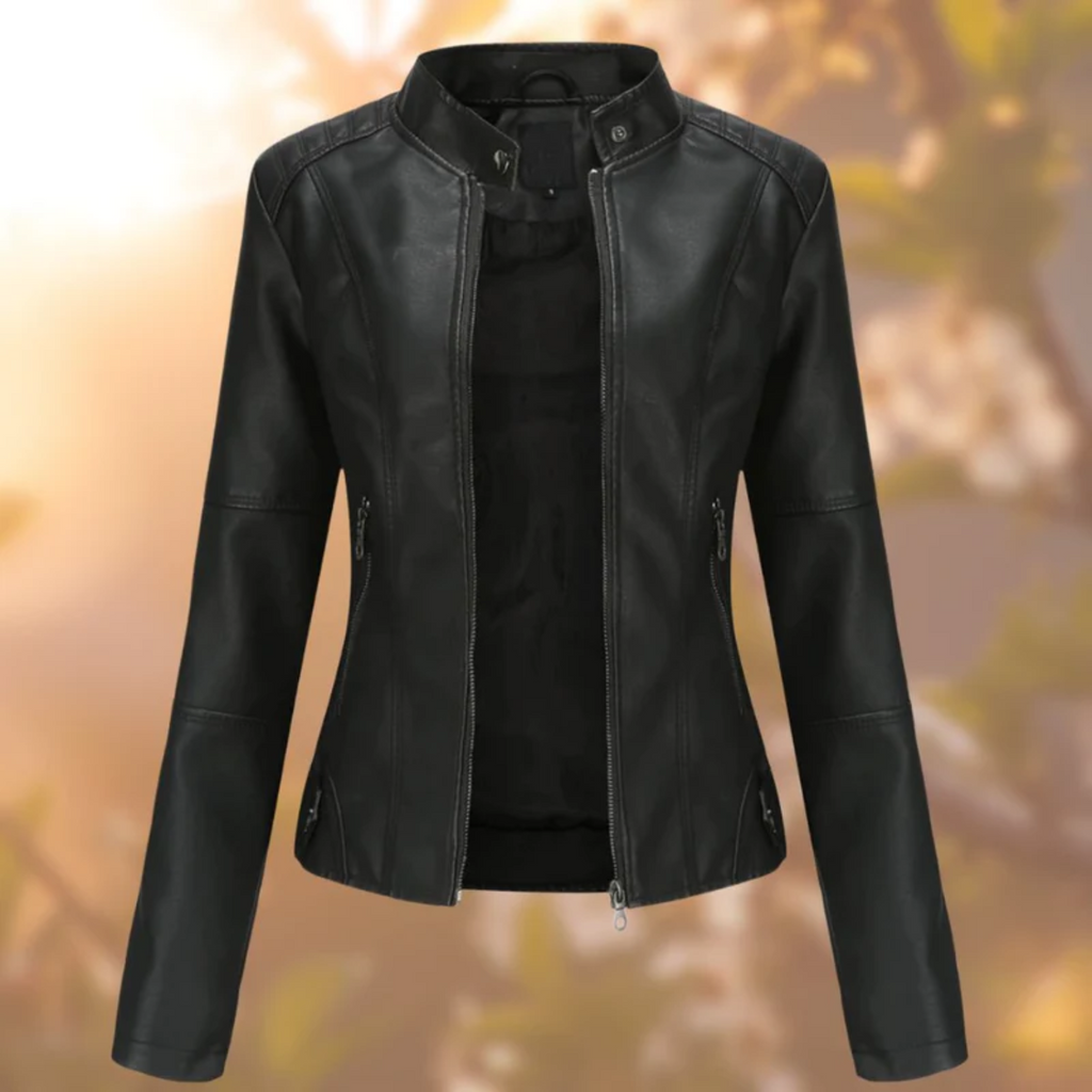 Valenzora | Bequeme Lederjacke mit langen Ärmeln