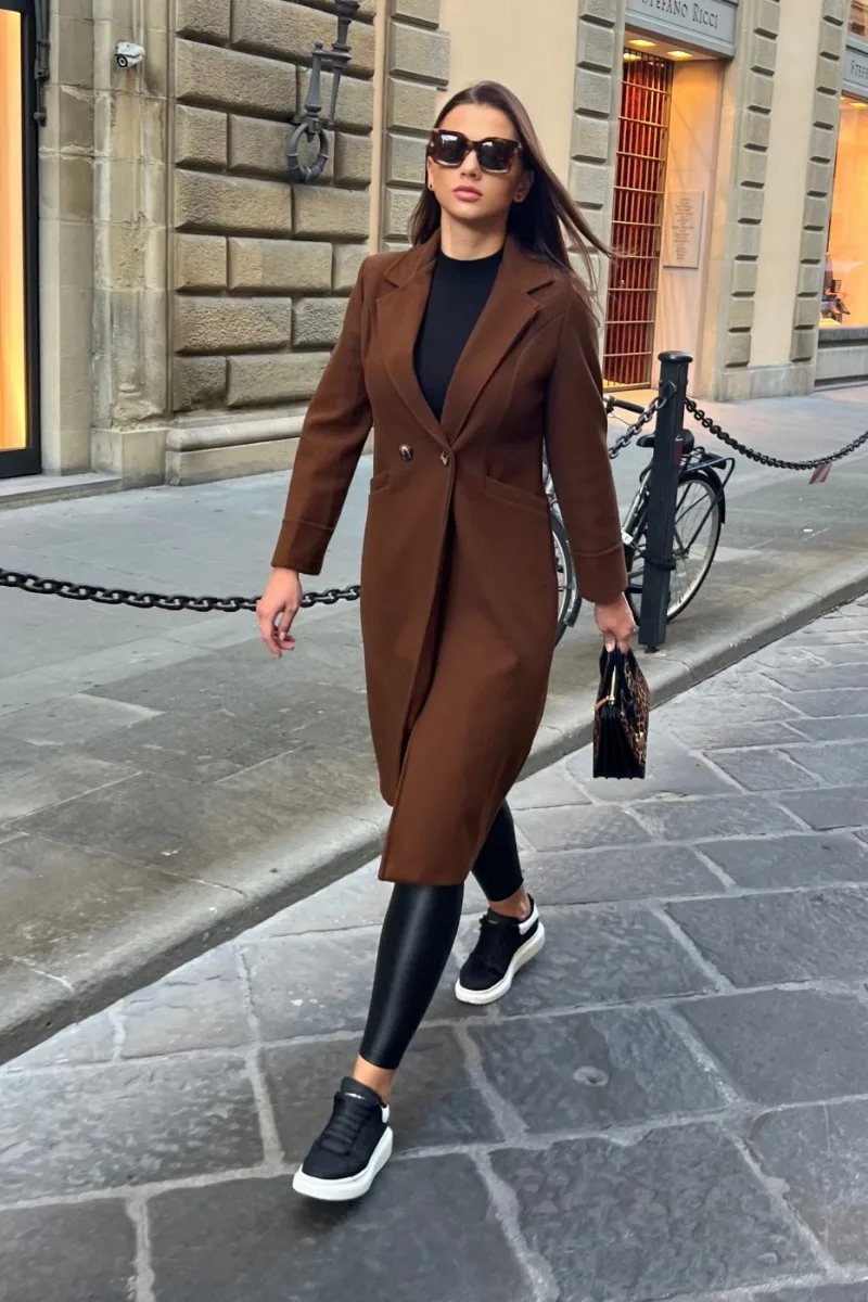 Valenzora | Klassischer langer Trenchcoat mit