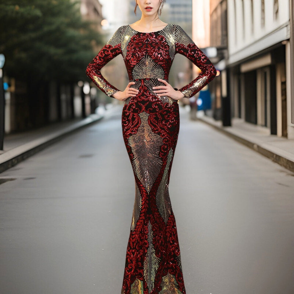 Valenzora – Hochwertiges, rückenfreies Paillettenkleid