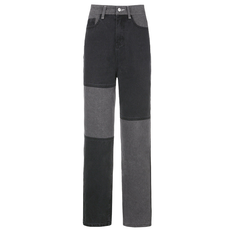 Valenzora Damen-Jeans: Kontrastnähte in Grau und Schwarz