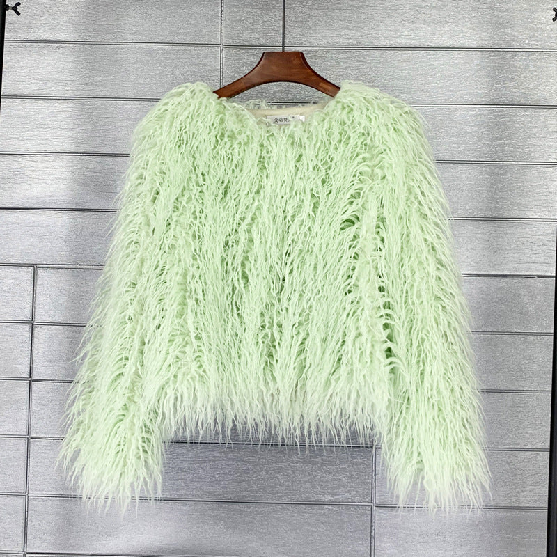 Valenzora Boho-Kunstpelzmantel
